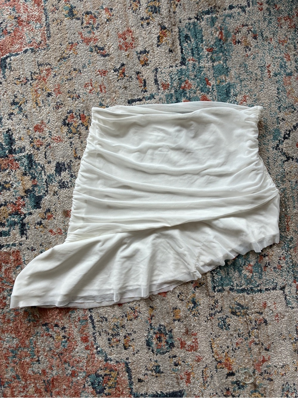 Princess Polly White Asymmetrical Ruffle Mini Skirt